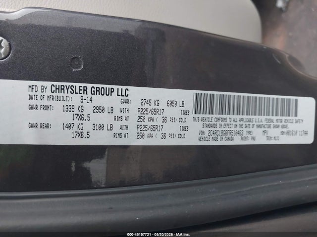 Aukcja sprzedaży 2015 Chrysler Town & Country Touring, vin: 2C4RC1BG6FR510463, numer aukcji: 45157721