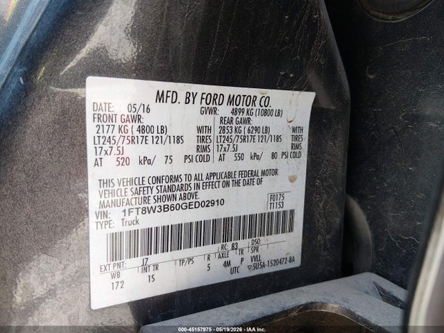 Ford F-350 Xl 2016 1FT8W3B60GED02910 Image 9