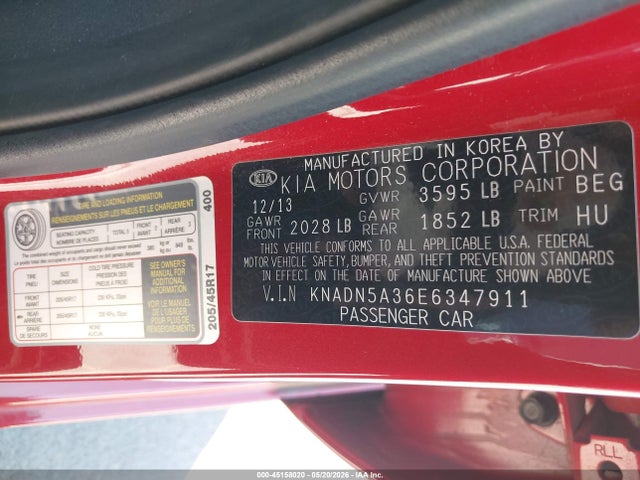 Aukcja sprzedaży 2014 Kia Rio Sx, vin: KNADN5A36E6347911, numer aukcji: 45158020