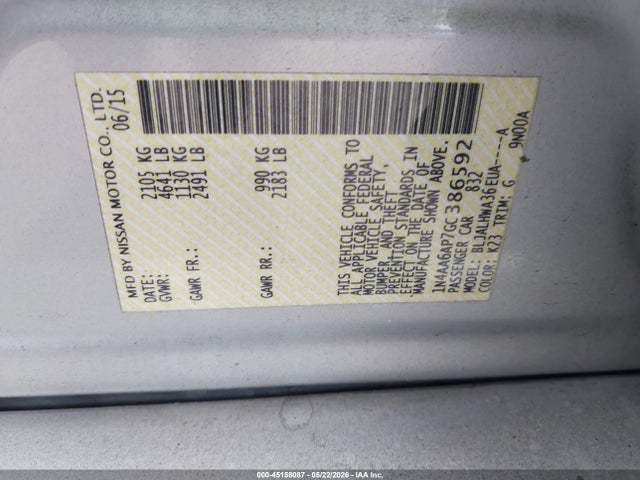 Nissan Maxima 3.5 Platinum 2016 1N4AA6AP7GC386592 Image 9