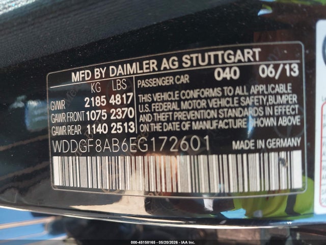 45158165 :رقم المزاد ، WDDGF8AB6EG172601 vin ، 2014 Mercedes-benz C 300 Luxury 4matic مزاد بيع