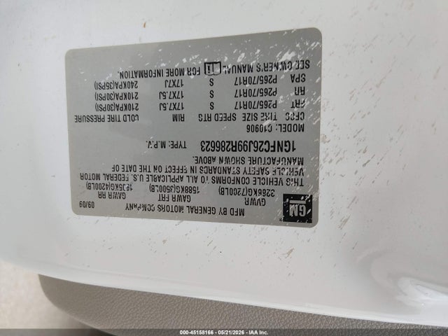 Продаж на аукціоні авто 2009 Chevrolet Suburban 1500 Lt2, vin: 1GNFC26J99R286623, номер лоту: 45158166