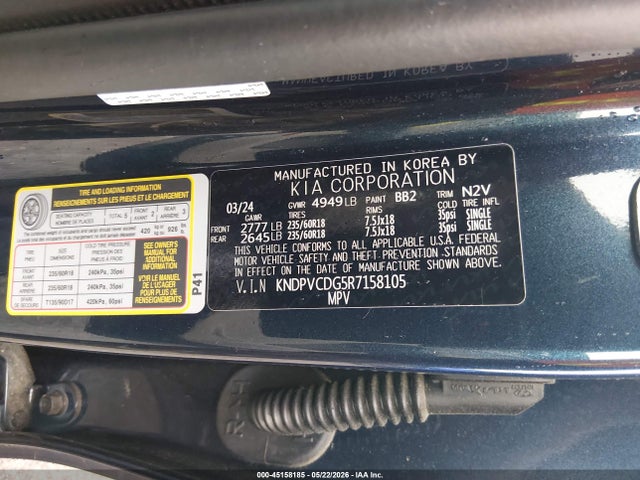 Aukcja sprzedaży 2024 Kia Sportage Hybrid Ex, vin: KNDPVCDG5R7158105, numer aukcji: 45158185