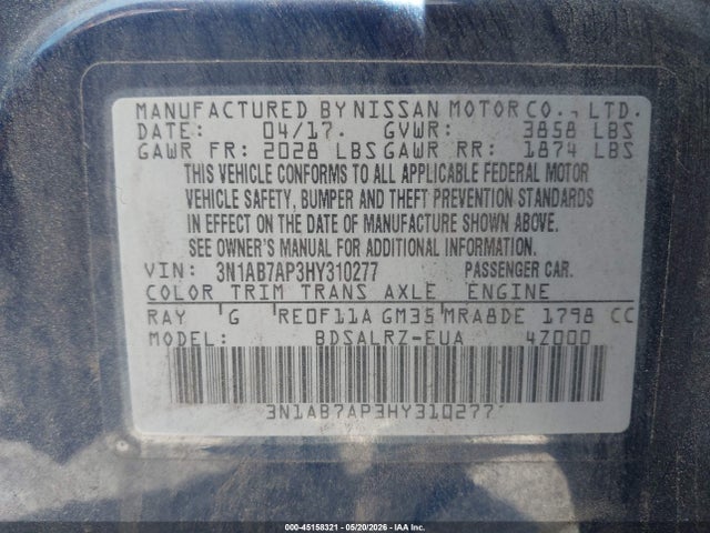 3N1AB7AP3HY310277 Nissan SENTRA SR