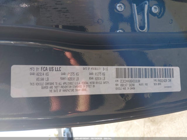 2016 Dodge Charger Sxt მანქანა იყიდება აუქციონზე, vin: 2C3CDXHG8GH318180, აუქციონის ნომერი: 45158341