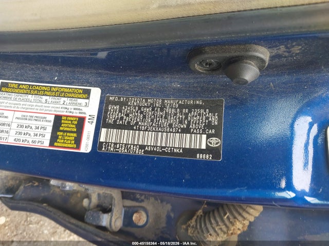 2010 Toyota Camry მანქანა იყიდება აუქციონზე, vin: 4T1BF3EKXAU564974, აუქციონის ნომერი: 45158364