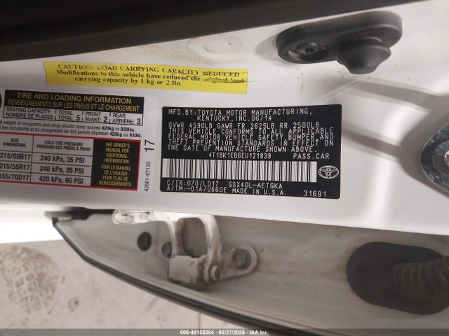 Продажа на аукционе авто 2014 Toyota Avalon Xle, vin: 4T1BK1EB6EU121839, номер лота: 45158384