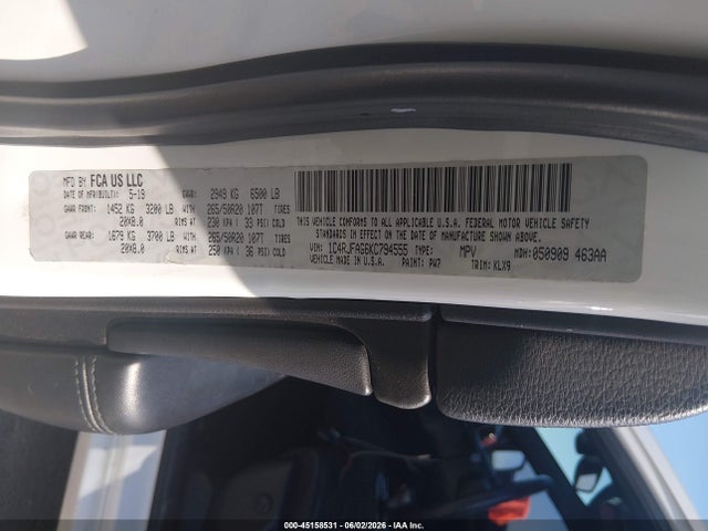 2019 Jeep Grand Cherokee Altitude 4x4 მანქანა იყიდება აუქციონზე, vin: 1C4RJFAG6KC794555, აუქციონის ნომერი: 45158531