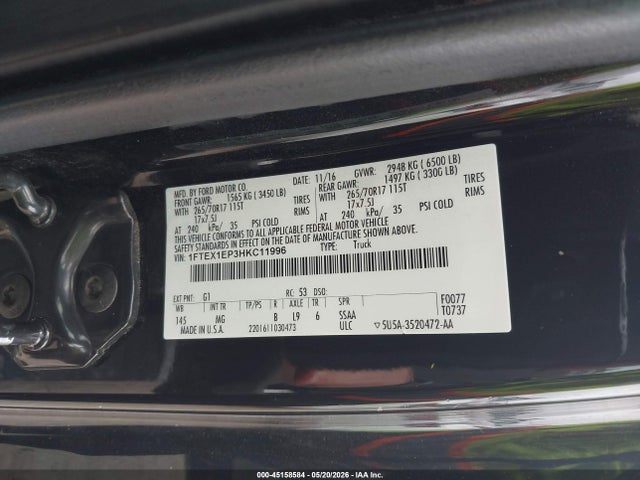 Ford F-150 Xlt 2017 1FTEX1EP3HKC11996 Image 9