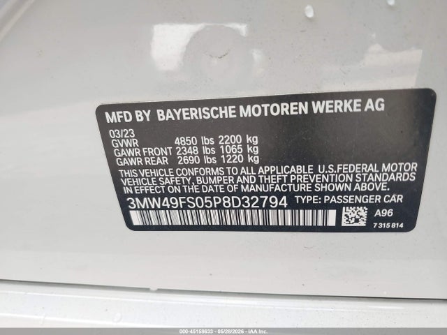 BMW M340I 2023 3MW49FS05P8D32794 Image 9