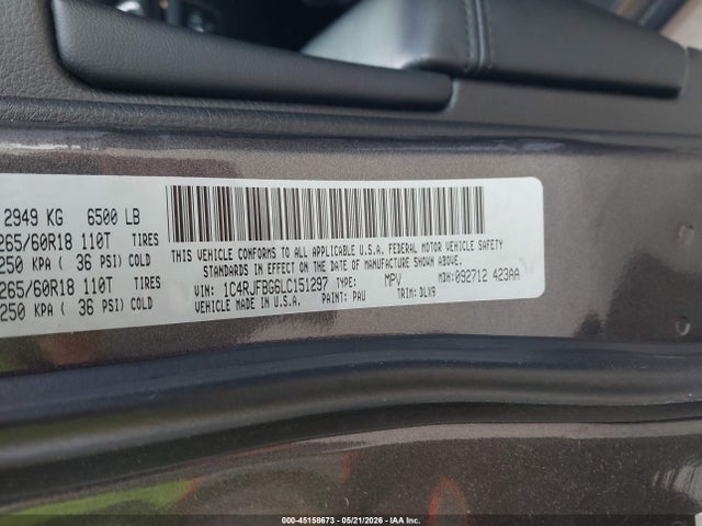 Продажа на аукционе авто 2020 Jeep Grand Cherokee Limited 4x4, vin: 1C4RJFBG6LC151297, номер лота: 45158673