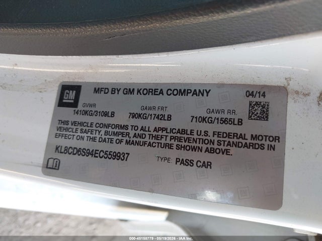 KL8CD6S94EC559937 Chevrolet Spark 1lt Auto