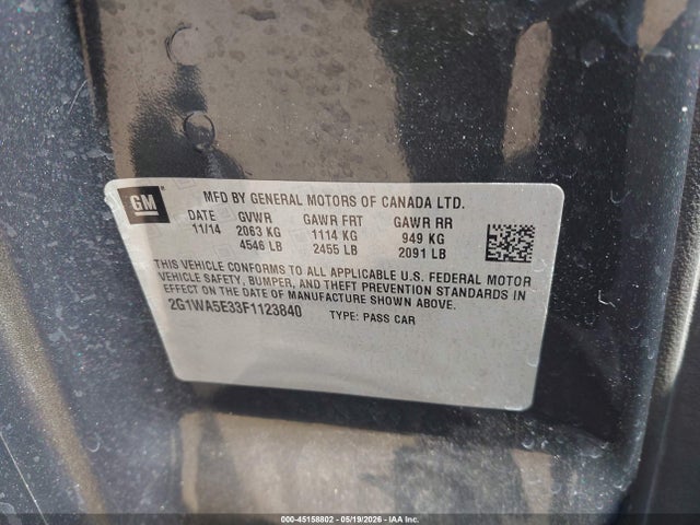 2G1WA5E33F1123840 Chevrolet Impala Limited Ls