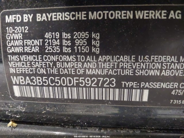 Продаж на аукціоні авто 2013 Bmw 328i Xdrive, vin: WBA3B5C50DF592723, номер лоту: 45158816