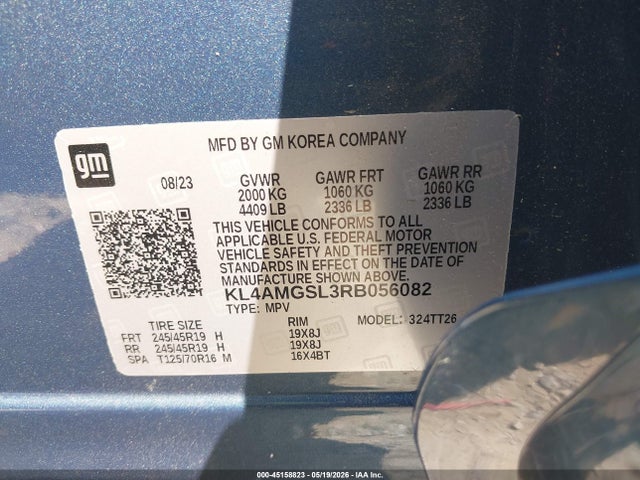 45158823 :رقم المزاد ، KL4AMGSL3RB056082 vin ، 2024 Buick Encore Gx Avenir Awd مزاد بيع