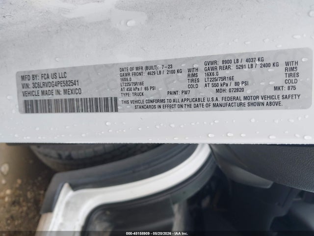 Aukcja sprzedaży 2023 Ram Promaster 2500 High Roof 159 Wb, vin: 3C6LRVDG4PE582541, numer aukcji: 45158909