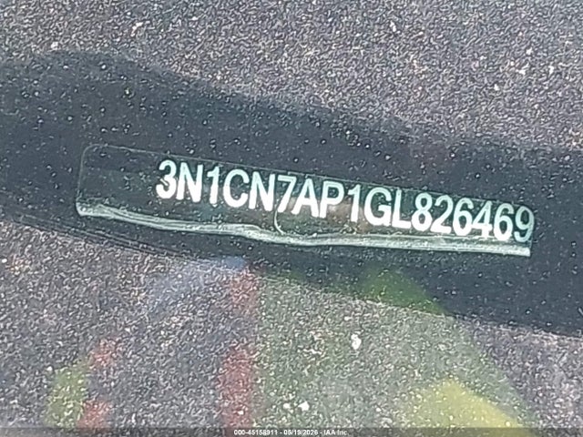 45158911 :رقم المزاد ، 3N1CN7AP1GL826469 vin ، 2016 Nissan Versa 1.6 S+ مزاد بيع