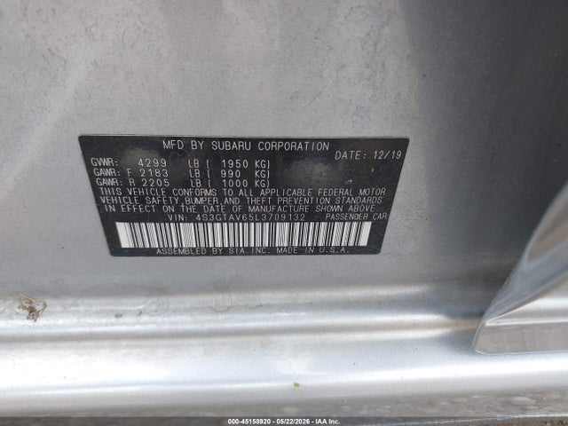 4S3GTAV65L3709132 Subaru Impreza Premium 5-door