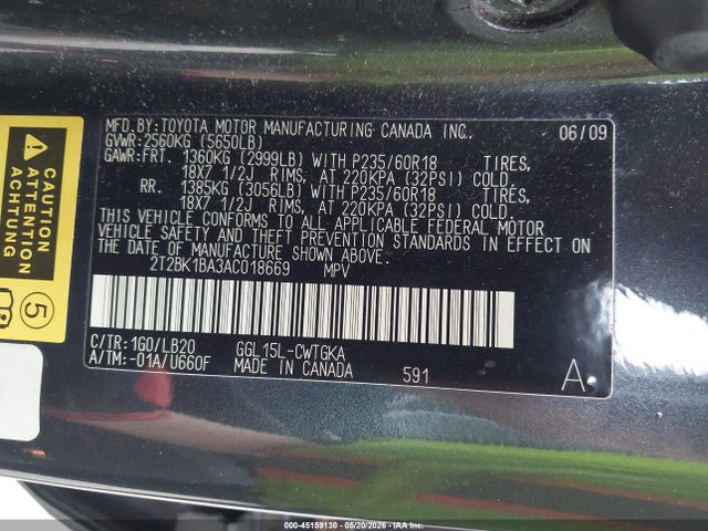 Продажа на аукционе авто 2010 Lexus Rx 350, vin: 2T2BK1BA3AC018669, номер лота: 45159130