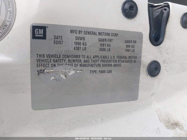 2007 Pontiac G6 მანქანა იყიდება აუქციონზე, vin: 1G2ZG58B774207501, აუქციონის ნომერი: 45159132