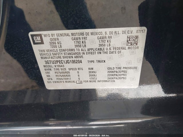 GMC Sierra 1500 Denali 2018 3GTU2PEC1JG106204 Image 25