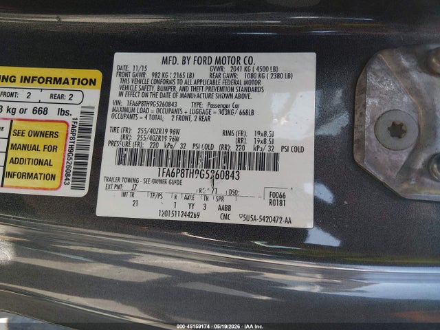 Ford Mustang Ecoboost 2016 1FA6P8TH9G5260843 Image 9