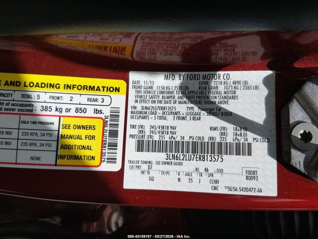 Aukcja sprzedaży 2014 Lincoln Mkz Hybrid, vin: 3LN6L2LU7ER813575, numer aukcji: 45159197