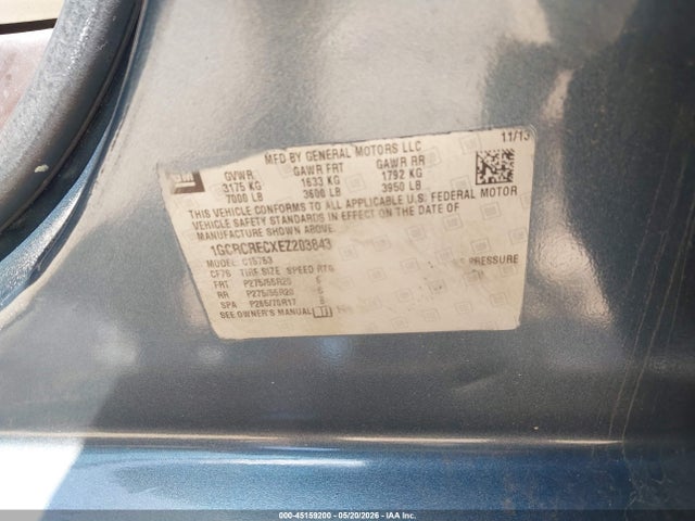 Продаж на аукціоні авто 2014 Chevrolet Silverado 1500 1lt, vin: 1GCRCRECXEZ203843, номер лоту: 45159200