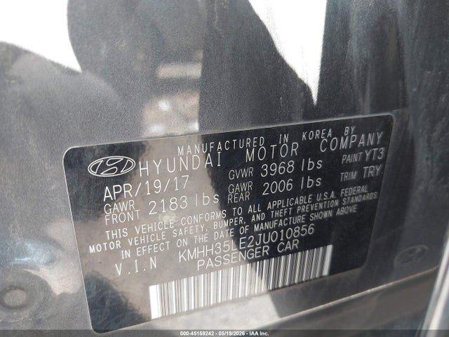 Продаж на аукціоні авто 2018 Hyundai Elantra Gt, vin: KMHH35LE2JU010856, номер лоту: 45159242