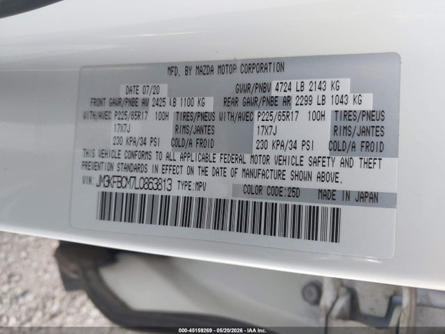 JM3KFBCM7L0863813 Mazda Cx-5 Touring