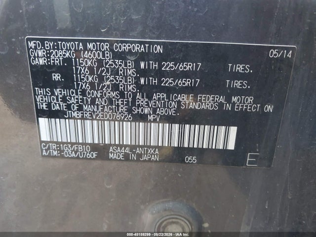 Toyota RAV4 LE 2014 JTMBFREV2ED078926 Image 9
