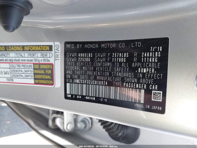 JHMZC5F32JC016924 Honda Clarity Plug-in Hybrid Touring