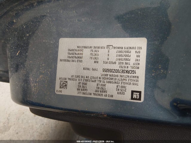 Aukcja sprzedaży 2013 Chevrolet Silverado 1500 Lt, vin: 1GCRKSE70DZ359255, numer aukcji: 45159363