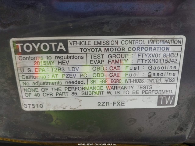 Toyota PRIUS PLUG-IN 2015 JTDKN3DP2F3073879 Image 18