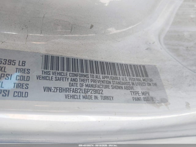 ZFBHRFAB2L6P29102 RAM Promaster City Tradesman