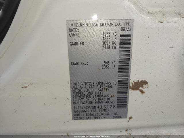 1N4BL4CV7SN415178 Nissan Altima Sr Fwd