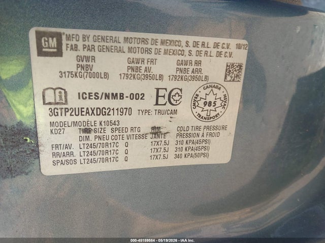 Продаж на аукціоні авто 2013 Gmc Sierra 1500 Sl, vin: 3GTP2UEAXDG211970, номер лоту: 45159584