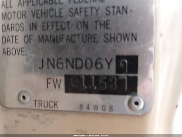 Продажа на аукционе авто 1985 Nissan 720 King Cab, vin: JN6ND06Y9FW011587, номер лота: 45159586