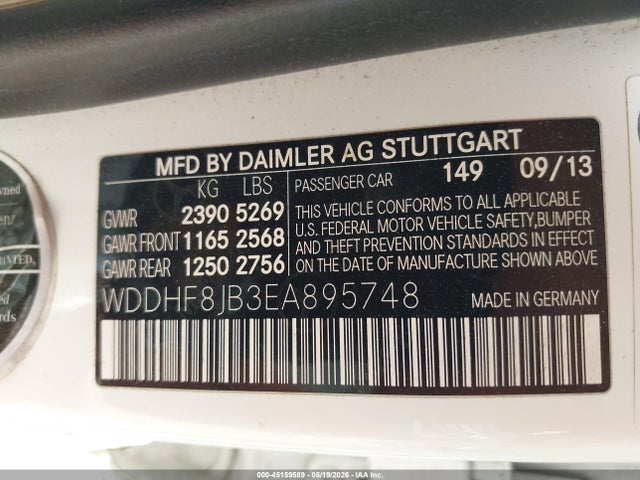 Продаж на аукціоні авто 2014 Mercedes-benz E 350 4matic, vin: WDDHF8JB3EA895748, номер лоту: 45159589