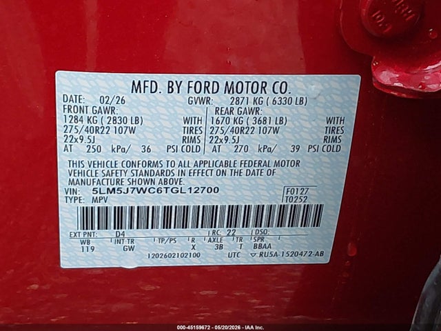 Lincoln Aviator Reserve 2026 5LM5J7WC6TGL12700 Image 9