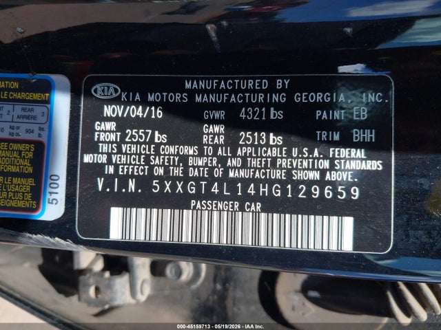 KIA Optima Lx 2017 5XXGT4L14HG129659 Image 9