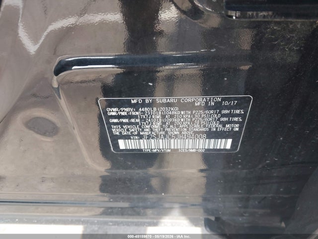 JF2SJAJC5JH494008 Subaru Forester 2.5i Limited