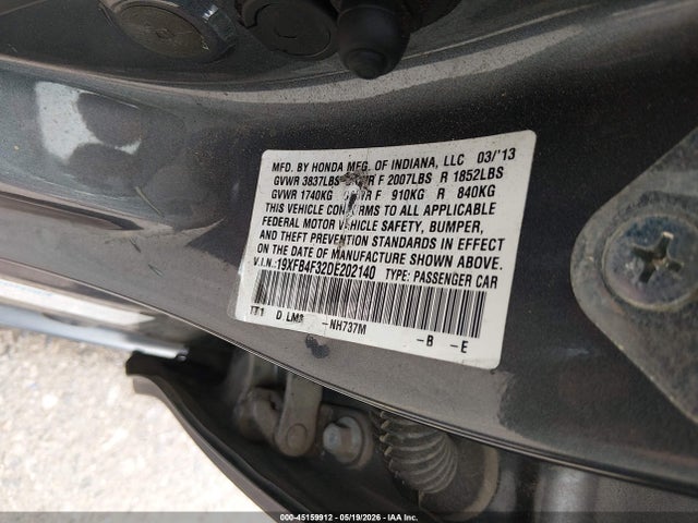 Продажа на аукционе авто 2013 Honda Civic Hybrid, vin: 19XFB4F32DE202140, номер лота: 45159912