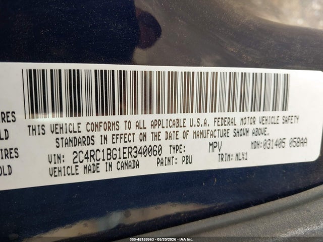 Aukcja sprzedaży 2014 Chrysler Town & Country Touring, vin: 2C4RC1BG1ER340060, numer aukcji: 45159963