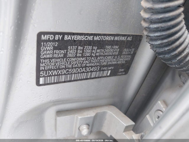 2013 Bmw X3 Xdrive28i მანქანა იყიდება აუქციონზე, vin: 5UXWX9C59D0A30493, აუქციონის ნომერი: 45159994