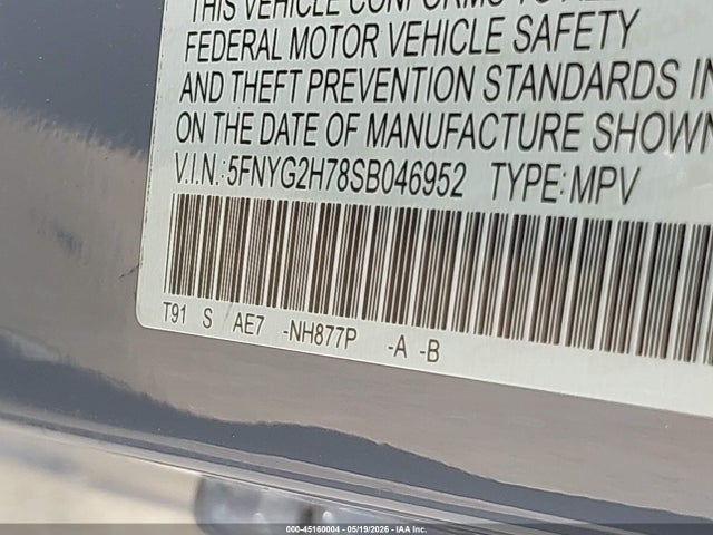 Honda Pilot Touring 2025 5FNYG2H78SB046952 Image 9