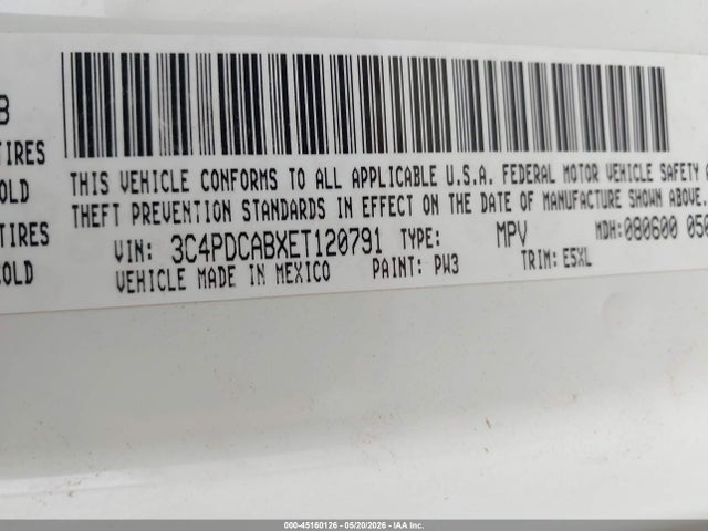 Продаж на аукціоні авто 2014 Dodge Journey American Value Pkg, vin: 3C4PDCABXET120791, номер лоту: 45160126