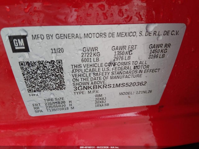 Chevrolet Blazer Awd Rs 2021 3GNKBKRS1MS520362 Image 9