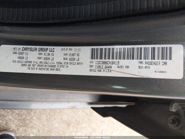 Продажа на аукционе авто 2012 Chrysler 200 Touring, vin: 1C3CCBBB6CN164119, номер лота: 45160295