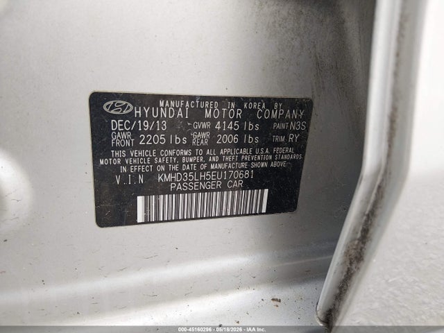 Aukcja sprzedaży 2014 Hyundai Elantra Gt, vin: KMHD35LH5EU170681, numer aukcji: 45160296